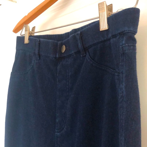 Uniqlo HeatTech Faux Denim Blue Legging Pants - Picture 2 of 4